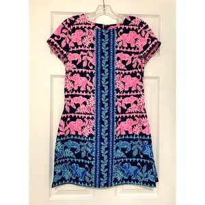 NWOT Lilly Pulitzer Blanca Stretch Romper Perfect Pair 2 Elephant Gator Border